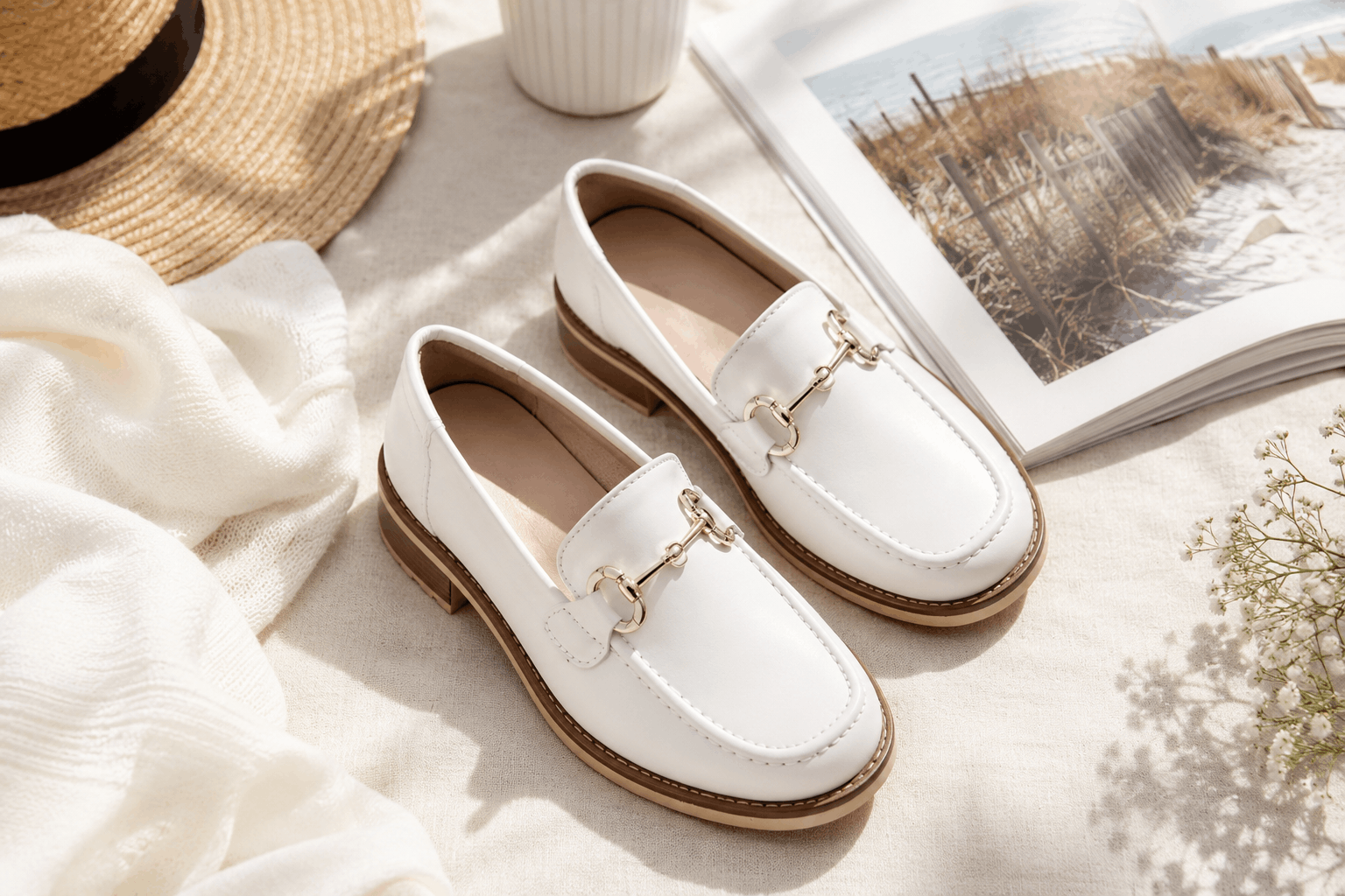 Loafer in creme weiss