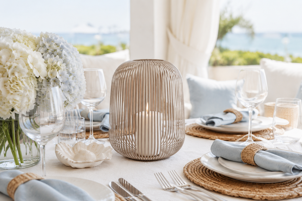 Gedeckter Tisch im Haptons Stil