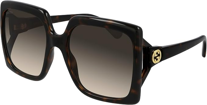 GUCCI SUNGLASSES GG0876S-002 HAVANA-HAVANA-BROWN 60 WOMENS