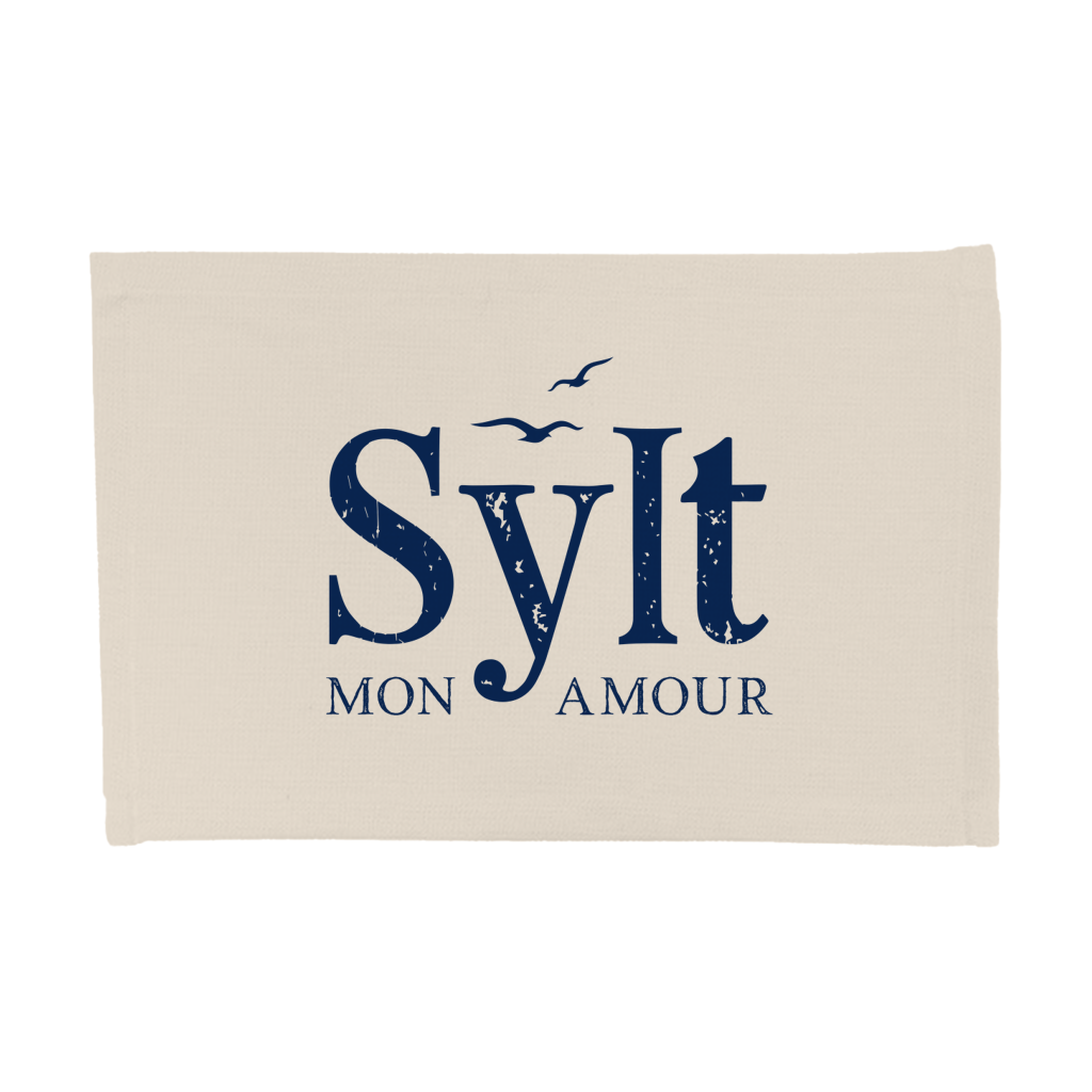 Tischset Sylt - Mon Amour - beige mit blauer Schrift