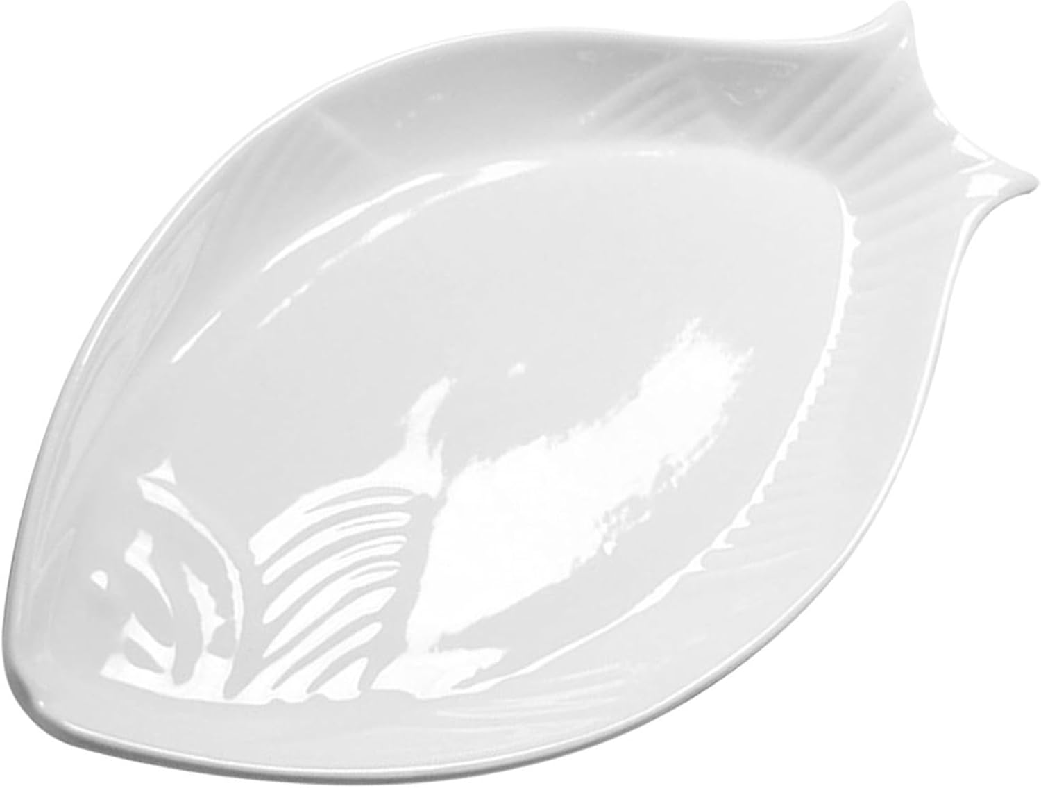 Keramik Fisch Servierplatte Ovale Servierplatte aus Keramik 13Inch Glatt Vielseitiges Serviertablett Für Zuhause Restaurant Buffet Festliche Tischdeko