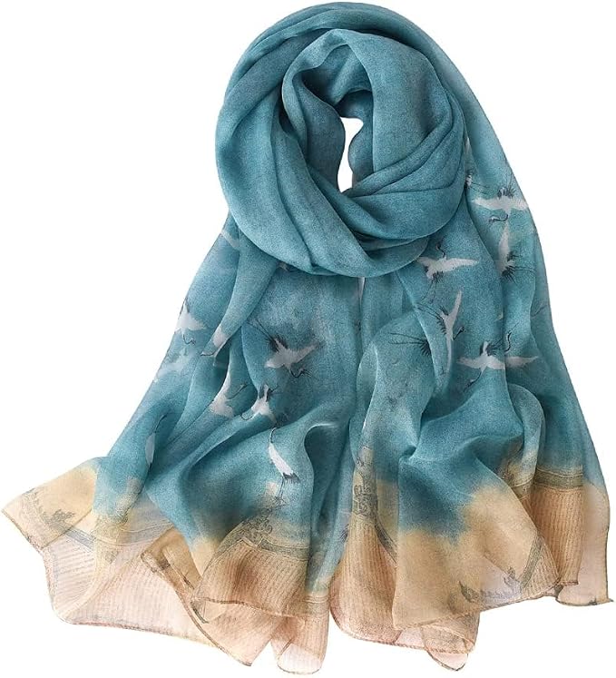 Seidenschal für Damen 100% Seide XXL Stola Geschenk für Frauen 175 x 110 cm