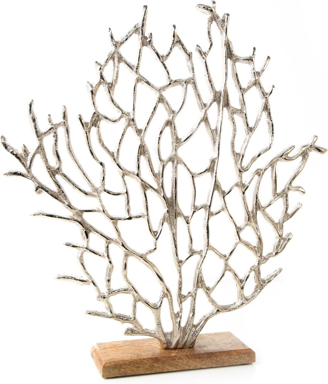 Seegras-Figur zum Hinstellen: Dekofigur aus Aluminium & Holz, Deko Sommer, Meer, Strand & Urlaub, Maritime Dekoration Bad & Wohnzimmer, Maritimdeko Innen, Baddeko Maritim, Tischdeko, 41 x 38 x 8 cm