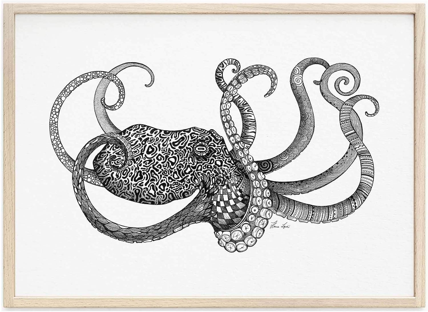 Ligarti Kunstdruck | hochwertiges Poster | Künstlerin Hanna Ligeti | (Oktopus, A2)