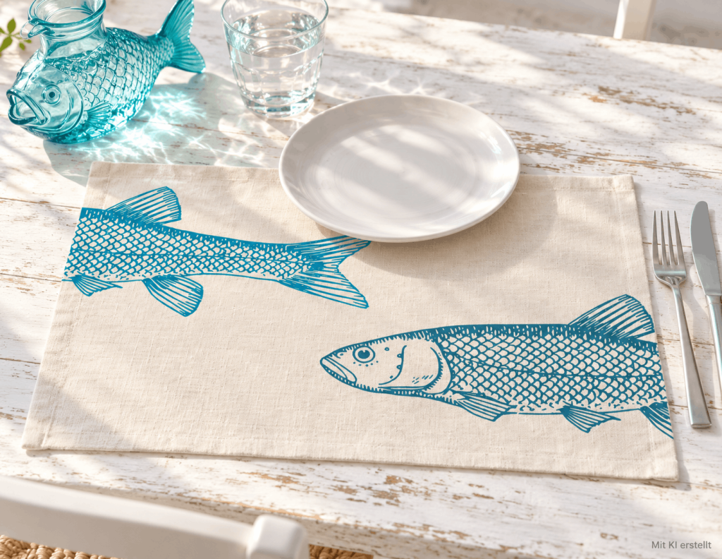 Maritimes Set mit Fischen