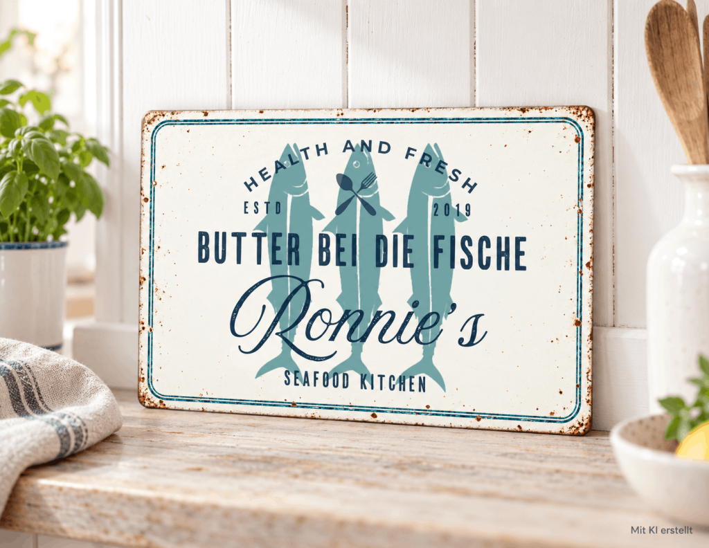 Blechschild für die Küche