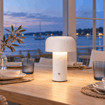 - Akku Tischleuchte Dimmbar inkl. USB-C-Kabel - 3 Lichtfarben, Helligkeit Stufenlos - für Esstisch, Sideboard, Nachttisch, Regal, Wohnzimmer (weiß)