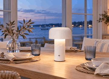 - Akku Tischleuchte Dimmbar inkl. USB-C-Kabel - 3 Lichtfarben, Helligkeit Stufenlos - für Esstisch, Sideboard, Nachttisch, Regal, Wohnzimmer (weiß)