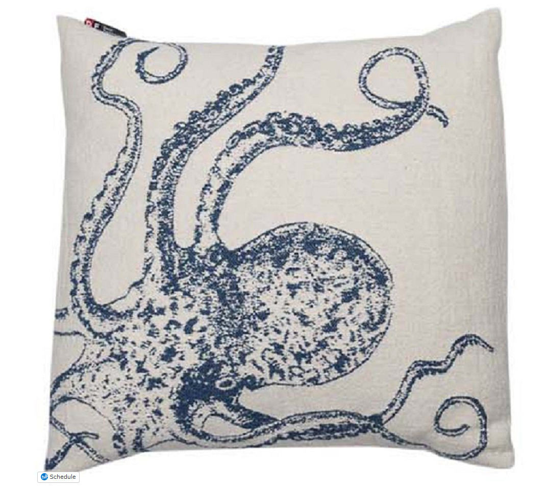Kissenhülle Nova 'Oktopus' 50 x 50 cm Blau
